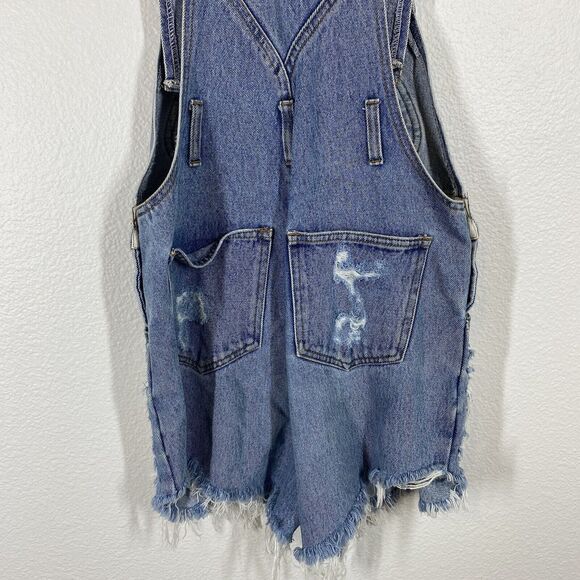 Vtg Furst of a Kind Reworked Y2K 90s Grunge Overall Jeans Shorts Large Upcycled - Picture 6 of 9